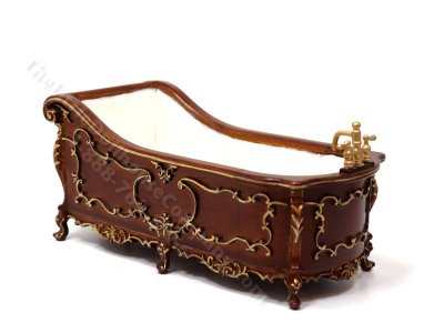 (image for) Miniature Bath Tub Hand Painted Baroque Style - Walnut