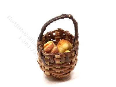 (image for) Miniature Basket of Bread for Dollhouses