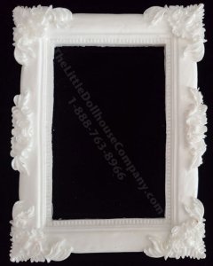 (image for) Miniature White Rectangular Baroque Frame