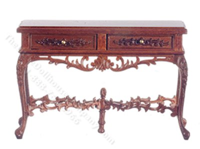 (image for) Miniature Walnut Barrington Square Table for Dollhouses