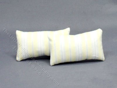 (image for) Miniature Pair of Rectangular Stiped Pillows for Dollhouses