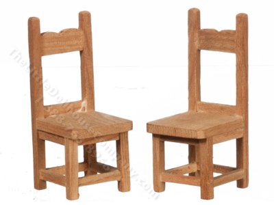 (image for) Miniature Pair of Chairs for Dollhouses, Unfinished