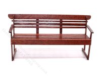 (image for) Miniature Walnut Garden Bench for Dollhouses