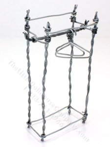 (image for) Miniature Wire Clothes Rack and Hangers for Dollhouses