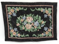 (image for) Miniature Handknotted Black Rose Carpet