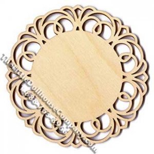 (image for) Unfinished Laser Cut Lacy Edged Plaque for Dollhouse Scale Model