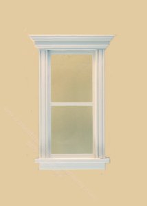 (image for) Dollhouse 1/2 Scale Model Traditional Pediment Window - White