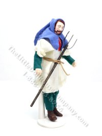 (image for) Miniature Full Scale Medieval Farmer Doll with Pitchfork