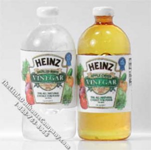 (image for) Dollhouse Scale Model Replica White & Cider Vinegar Bottles