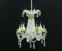 (image for) Dollhouse Scale Model 4" 12 Arm Chandelier, 3 inside bulbs