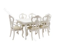 (image for) Miniature American Victorian 1840 Dining Table for Dollhouses - White