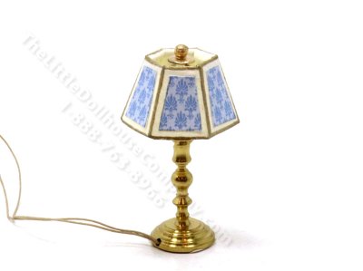 (image for) Miniature 12v Medium Table Lamp for Dollhouses - Blue
