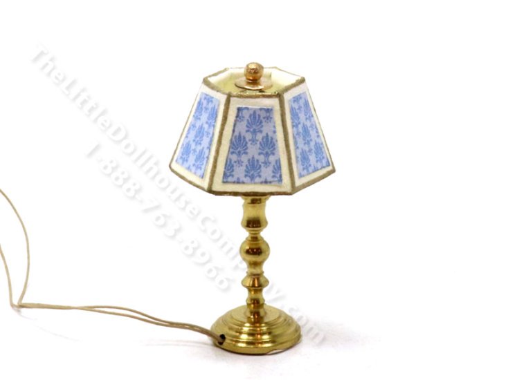 (image for) Miniature 12v Medium Table Lamp for Dollhouses - Blue