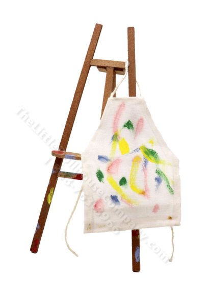 (image for) Miniature Artist's Easel with Apron and Painting by Taylor Jade