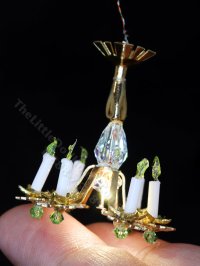 (image for) 1:48 Scale Miniature 3V Flower Chandelier for Dollhouses