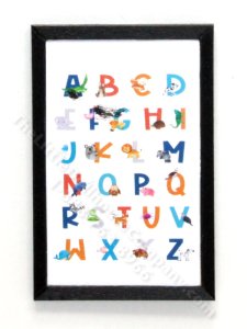 (image for) Miniature Animal Alphabet Rectangular Framed Print