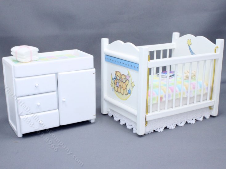 (image for) Miniature Multicolour Crib and Changing Table