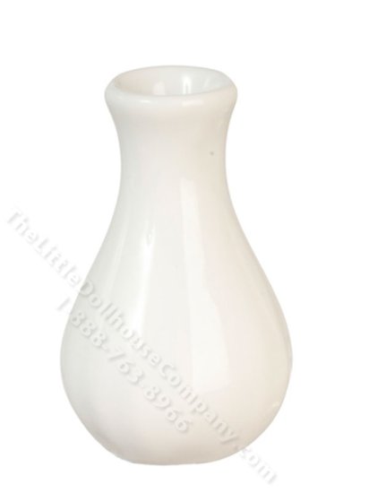 (image for) Miniature Ridged White Bud Vase for Dollhouses