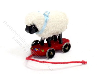 (image for) Miniature Sheep Pull Toy for Dollhouses