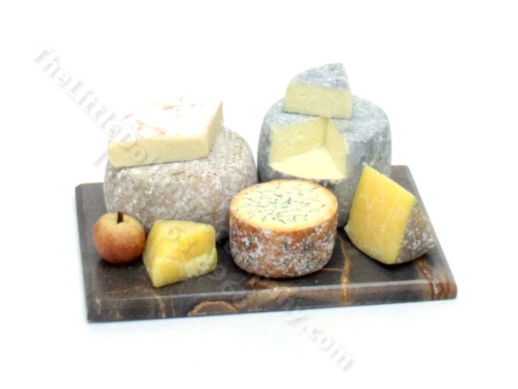(image for) Miniature Handmade Marble Cheese Board for Dollhouses