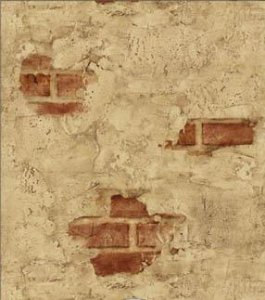 (image for) Dollhouse Scale Model Wallpaper Faux Weathered Plaster - Red