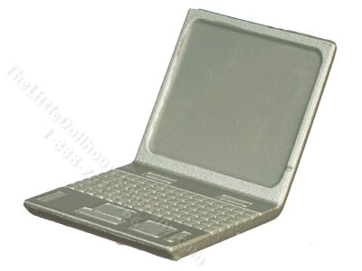 (image for) Dollhouse Scale Model Laptop Computer - Silver