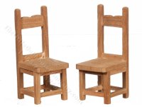 (image for) Miniature Pair of Chairs for Dollhouses, Unfinished