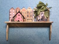 (image for) Miniature Row House Shelf Kit with Plant for Dollhouses