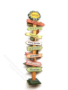 (image for) 1:48 Scale Miniature Spring Garden Sign Post Kit