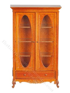 (image for) Miniature American Victorian Display Cabinet - Walnut