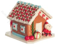(image for) Miniature Christmas Gingerbread House for Dollhouses