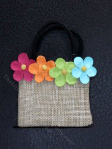 (image for) Miniature Burlap Purse for Dollhouses