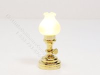 (image for) Miniature Brass LED Tulip Hurricane Table Lamp with Wand for Dollhouse