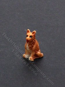 (image for) Miniature Panting Dog Figurine for Dollhouses