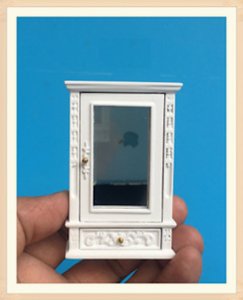 (image for) Miniature Avalon Bathroom Vanity Mirror in White for Dollhouses