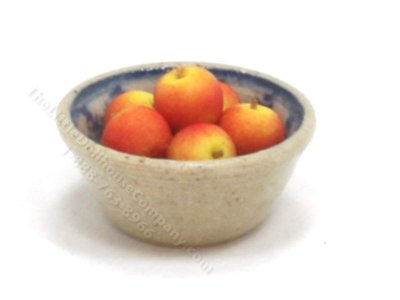 (image for) Miniature 1/2 Scale Stoneware Bowl of Apples