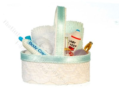 (image for) Miniature Blue Bathroom Accessory Basket