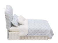 (image for) 1:24 Scale Miniature Blue "Sugar Squares" Bed for Dollhouses