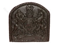 (image for) As Is Miniature Metal Fireplace Fireback Plate for Dollhouses