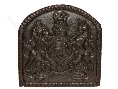 (image for) As Is Miniature Metal Fireplace Fireback Plate for Dollhouses