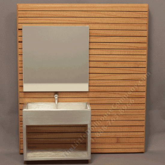 (image for) Miniature Modern Bathroom Vanity with Steel Sink