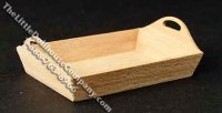 (image for) Miniature Rectangular Wooden Basket for Dollhouses