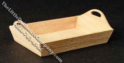 (image for) Miniature Rectangular Wooden Basket for Dollhouses