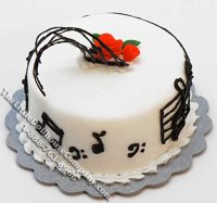 (image for) Dollhouse Scale Model Musical Note Themed Cake