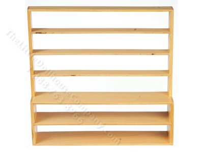 (image for) Miniature Oak Double Wide Store Shelf for Dollhouses