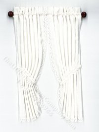 (image for) Miniature White Drapes for Dollhouses