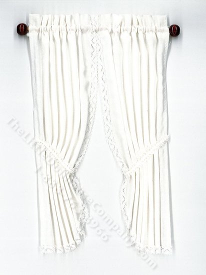 (image for) Miniature White Drapes for Dollhouses