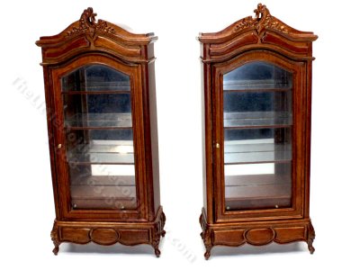 (image for) Miniature Pair of Mirrored Display Cabinet for Dollhouses