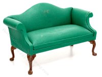 (image for) Miniature Two Piece Green Sofa & Chair Set for Dollhouses