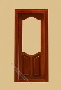 (image for) Miniature Stannford Exterior Door Walnut for Dollhouses